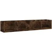 vidaXL CD-wandschap 100x18x18 cm bewerkt hout gerookt eikenkleurig