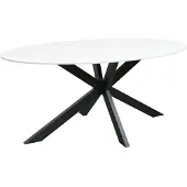 Lizzely Garden & Living Eettafel ovaal 180cm Figo marmerlook wit ovale tafel steen