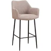 Livin24 Scandinavische barkruk Niklas gerecyclede stof taupe 78 cm