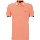 HUGO BOSS Shirt 'Paddy' abrikoos / zwart / wit