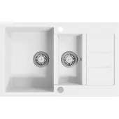 vidaXL Évier de cuisine Granit Double lavabo Blanc144859