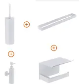 Guido Gusto Toilet accessoires set Mat wit exclusief met beugel en zeepdispenser