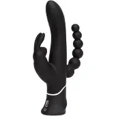 Happy Rabbit Triple - vibrator voor clitoris en anus - oplaadbaar - zwart
