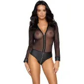 Cottelli collection Spannende Transparante Body - Zwart
