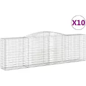 vidaXL Schanskorven 10 st gewelfd 400x50x120/140 cm ijzer