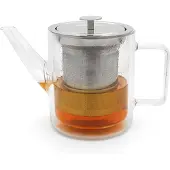 Bredemeijer San Remo 1.0l Double Walled Glass Theepot