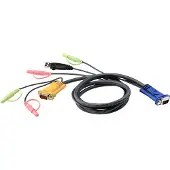 Aten 5M USB KVM Kabel met 3 in 1 SPHD en Geluid - 5 m - VGA - Zwart - HDB-15 - USB A - 2 x 3.5mm - SPHD-15 - 2 x 3.5mm - Mannelijk