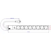 Bachmann 19" 1U 8xCEE7/3 sw 1xSPD-Plus 2,0m CEE7/7