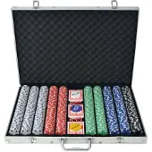 vidaXL Poker set met 1.000 chips, aluminium