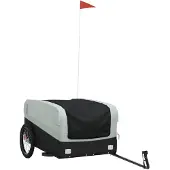 vidaXL Fietstrailer 45 kg ijzer zwart en grijs