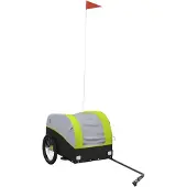 vidaXL Fietstrailer 30 kg ijzer zwart en groen