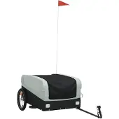 vidaXL Fietstrailer 45 kg ijzer zwart en grijs