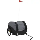 vidaXL Fietstrailer 45 kg ijzer zwart