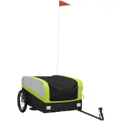 vidaXL Fietstrailer 45 kg ijzer zwart en groen