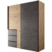 Meubella Kledingkast Walter - Eiken - Grijs - 170 cm