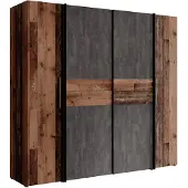Meubella Kledingkast Kassel - Old wood - Grijs - 200 cm