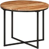 vidaXL Salontafel 55x55x45 cm massief acaciahout en ijzer