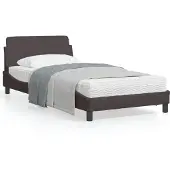 vidaXL Bedframe "Dover", donkerbruin, 100x200 cm, met stoffen bekleding