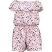 Name it MINI gebloemde playsuit NMFVINAYA roze/wit/blauw Meisjes Polyester Boothals - maat 92
