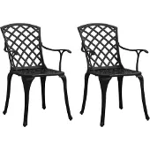 vidaXL Tuinstoelen 2 st gietaluminium zwart