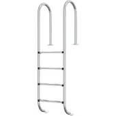 vidaXL Zwembadladder 54x38x184,5 cm 304 roestvrij staal