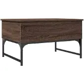 vidaXL Salontafel 70x50x40 cm bewerkt hout en metaal bruin eikenkleur