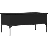 vidaXL Salontafel, zwart, 100x50x45 cm, houtvezel en metaal