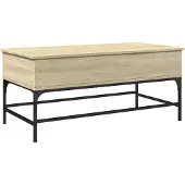 vidaXL Salontafel 100x50x45 cm bewerkt hout en metaal sonoma eiken