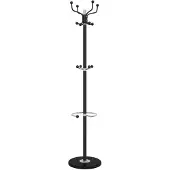 vidaXL Kapstok met parapluhouder 180 cm gepoedercoat ijzer zwart