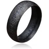 LGT JWLS Heren Ring - Ancient Runic Black-19mm