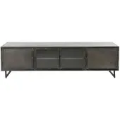 Hoyz Collection tv-meubel 180cm rift metal gun metal