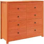 vidaXL Dressoir 100x40x90 cm massief grenenhout wasbruin
