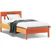 vidaXL Bedframe zonder matras massief grenenhout wasbruin 100x200 cm