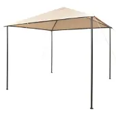 vidaXL Partytent, paviljoen, overkapping, 3x3 meter, staal, beige
