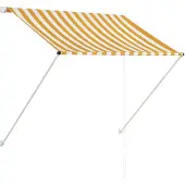 vidaXL Luifel uittrekbaar 150x150 cm geel en wit