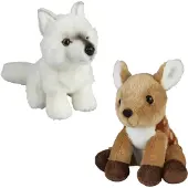 Ravensden Knuffeldieren set wolf en hertje pluche knuffels 18 cm - Knuffeldier