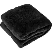 Unique living Plaid Justin Black Fleece Zwart