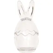 Clayre & Eef Voorraadpot Ø 8x17 cm Glas Rond Haas Voorraadbus Transparant Voorraadbus