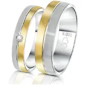 Lucardi Ring 'Praag' goud / zilver