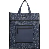 Beagles Stevige Boodschappentas Basic Hoog Blauw/Wit Paisley