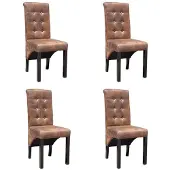 vidaXL Eetkamerstoelen gecapitonneerd bruin 4 st online kopen