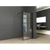 Wiesbaden Inloopdouche horizon 110x200 cm inclusief mat zwart raster en nano glas