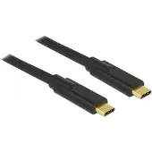 DeLOCK Premium USB-C naar USB-C kabel - USB2.0 - tot 20V/3A / zwart - 4 meter