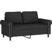vidaXL Tweezitsbank 120 cm fluweel zwart