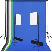 vidaXL Fotostudioset met softboxlampen en achtergronden