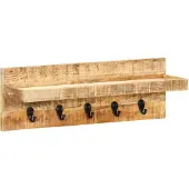 vidaXL Wandkapstok 60x15x20 cm massief ruw mangohout