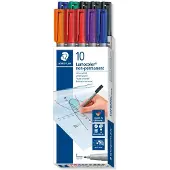 Staedtler Foliestift Lumocolor non-permanent pen 316 316 B10 Rood, Blauw, Groen, Zwart, Oranje, Lila