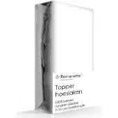 Romanette Topper Hoeslaken Wit (Katoen)-200 x 200 cm