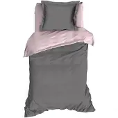 Romanette Dekbedovertrek Romanette Comtesse Antraciet Roze Flanel