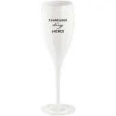 Koziol - Superglas Cheers No. 1 Champagneglas Champagne is the Answer - Kunststof - Wit